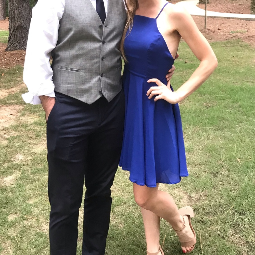 Blue chiffon dress